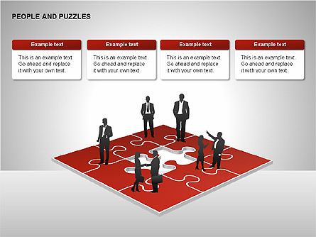 People and Puzzles Diagrams Presentation Template, Master Slide
