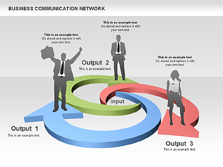Business Communications Network Presentation Template, Master Slide