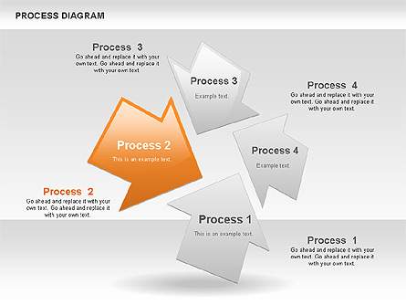 Process with Opposite Arrows Diagram Presentation Template, Master Slide
