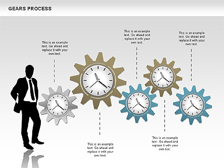 Process with Gears Presentation Template, Master Slide