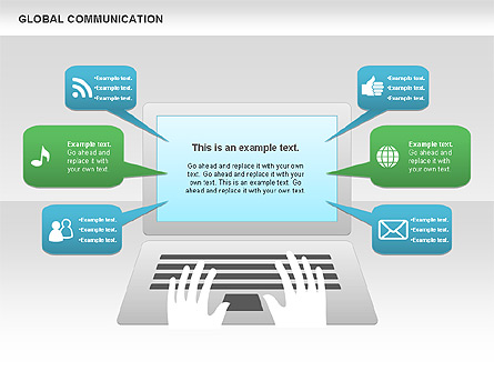 Global Communication Shapes Presentation Template, Master Slide