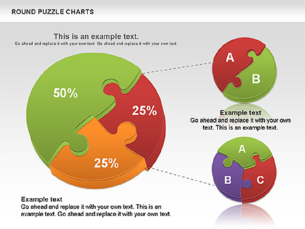 Round Puzzles Chart Presentation Template, Master Slide
