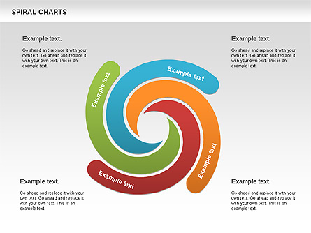 Spiral Shapes Chart Presentation Template, Master Slide