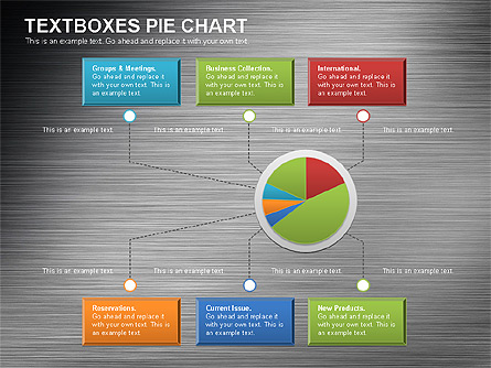 Textboxes Pie Chart Presentation Template, Master Slide