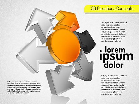 3D Directions Shapes Presentation Template, Master Slide