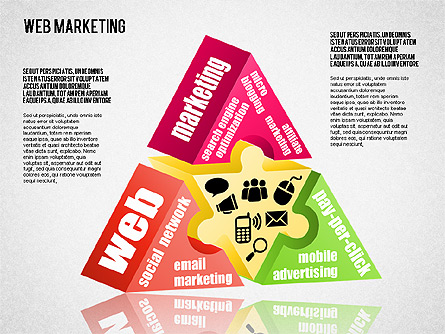 Web Marketing Diagram Presentation Template, Master Slide