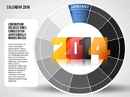 2014 PowerPoint Calendar Presentation Template, Master Slide