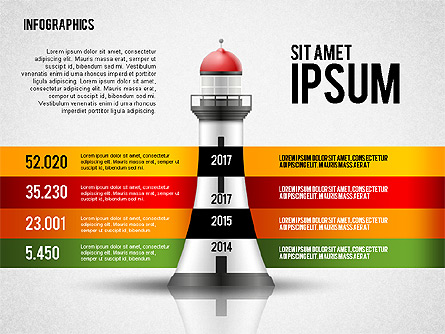 Infographics with Lighthouse Presentation Template, Master Slide