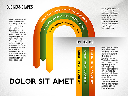 Abstract Ribbon Color Shapes and Elements for Infographics Presentation Template, Master Slide