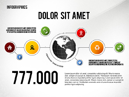 Infographics with Globe Presentation Template, Master Slide