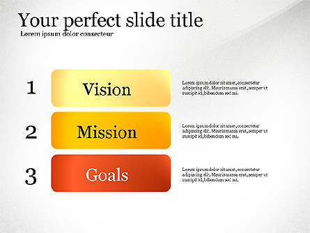 Vision Mission Goals Action Plan Diagram Presentation Template, Master Slide