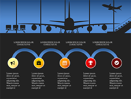 Roadmap with Airport Silhouette Slide Deck Presentation Template, Master Slide