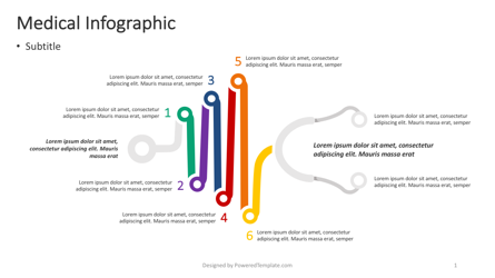 Stethoscope Medical Infographic Presentation Template, Master Slide