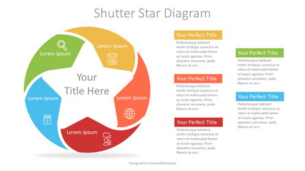 5 Step Shutter Diagram Presentation Template, Master Slide