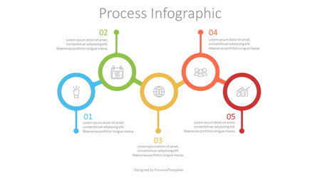 5 Connected Circles Infographic Presentation Template, Master Slide