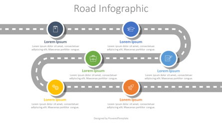 Roadmap with 6 Options Infographic Presentation Template, Master Slide