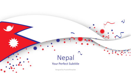 Nepal National Flag Cover Slide Presentation Template, Master Slide