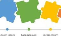 5 Colored Puzzle Pieces