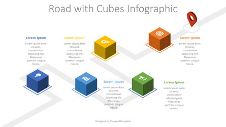 Roadmap with Cubes Infographic Presentation Template, Master Slide