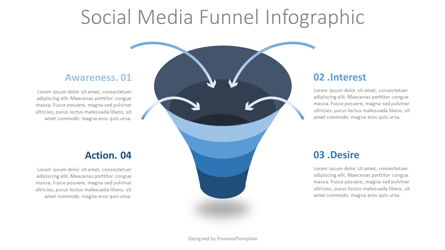 Social Media Funnel Diagram Presentation Template, Master Slide