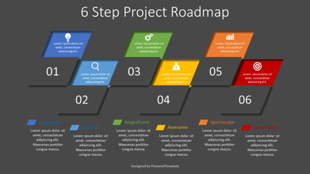 6 Step Project Roadmap Presentation Template, Master Slide