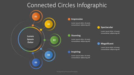 Connected Circles Diagram Presentation Template, Master Slide