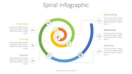 Spiral Timeline Infographic Presentation Template, Master Slide