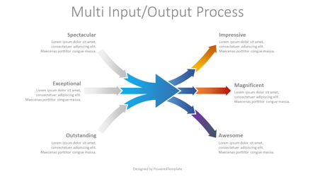 Multi Input Output Process Presentation Template, Master Slide