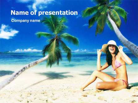 Beach Girl Presentation Template, Master Slide