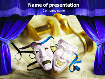 Masks and Curtain Presentation Template, Master Slide