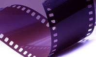 Film Strip In Purple Color Presentation Template