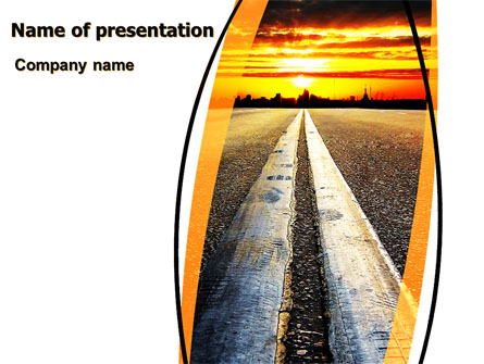 Road To Sunset City Presentation Template, Master Slide