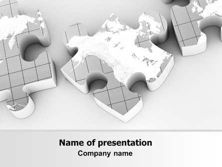 Continents As Puzzle Presentation Template, Master Slide