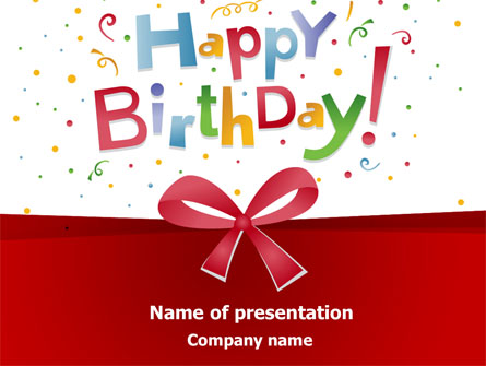 Happy Birthday Bow Presentation Template, Master Slide