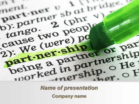 Definition Of Partnership Presentation Template, Master Slide