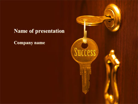 Key To Success Will Open The Door Presentation Template, Master Slide