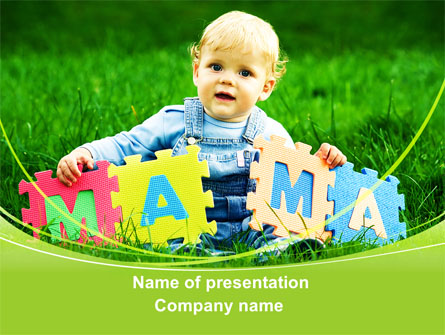 Baby with Mama Puzzle Presentation Template, Master Slide