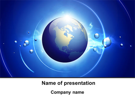 Blue Colored Globe Presentation Template, Master Slide