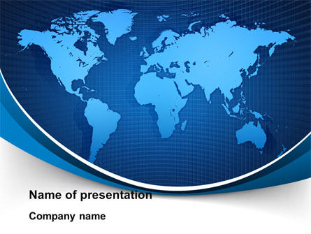 Global Map In Blue Presentation Template, Master Slide