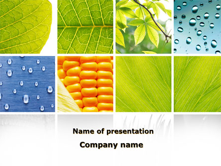 Wet Green Leaf Presentation Template, Master Slide