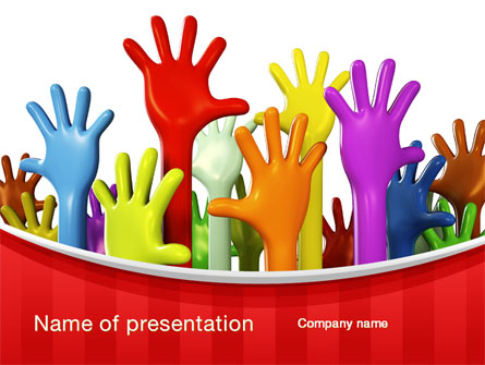 3D Hands Up Presentation Template, Master Slide