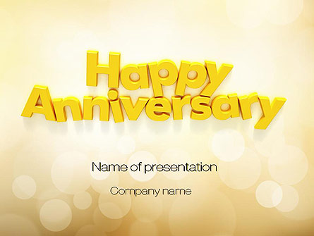 Happy Anniversary in Yellow Presentation Template for PowerPoint and  Keynote | PPT Star