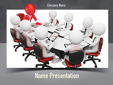 3D Man Business Meeting Presentation Template, Master Slide