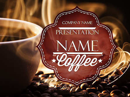 Cup of Coffee with Hot Steam Presentation Template, Master Slide