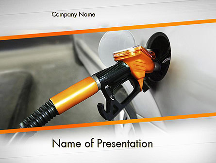 Car Being Filled With Gas Presentation Template, Master Slide