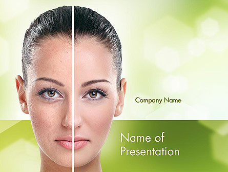 Woman Face Before and After Presentation Template, Master Slide