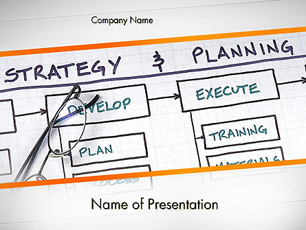 Strategy and Planning Flowchart Theme Presentation Template, Master Slide