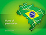 Brazil Flag Map with Football Field slide 1