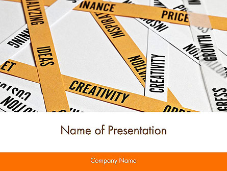 Paper Strips with Project Related Words Presentation Template, Master Slide