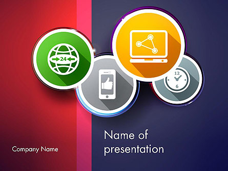 Colorful Flat Designed Icons Presentation Template, Master Slide